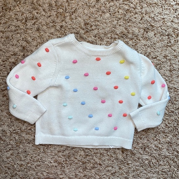 GAP | Shirts u0026 Tops | 824m Girls Creamwhite Sweater With Colorful Sewnon  Polka Dots | Poshmark